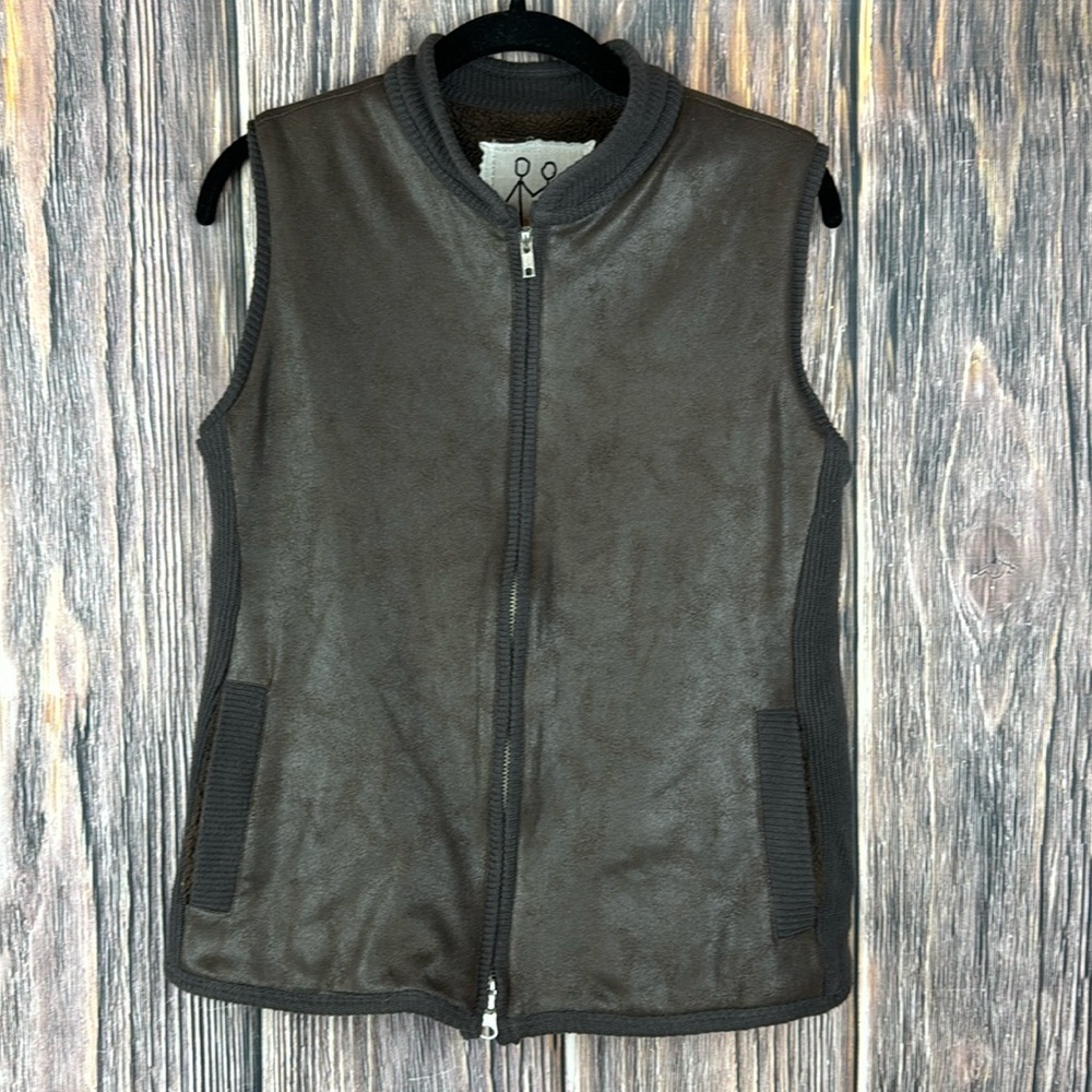 Pete and Greta by Johnny Was- Carrie Vest Dark Brown Size XS